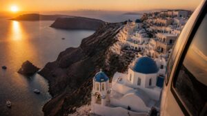 Private jet in Santorini